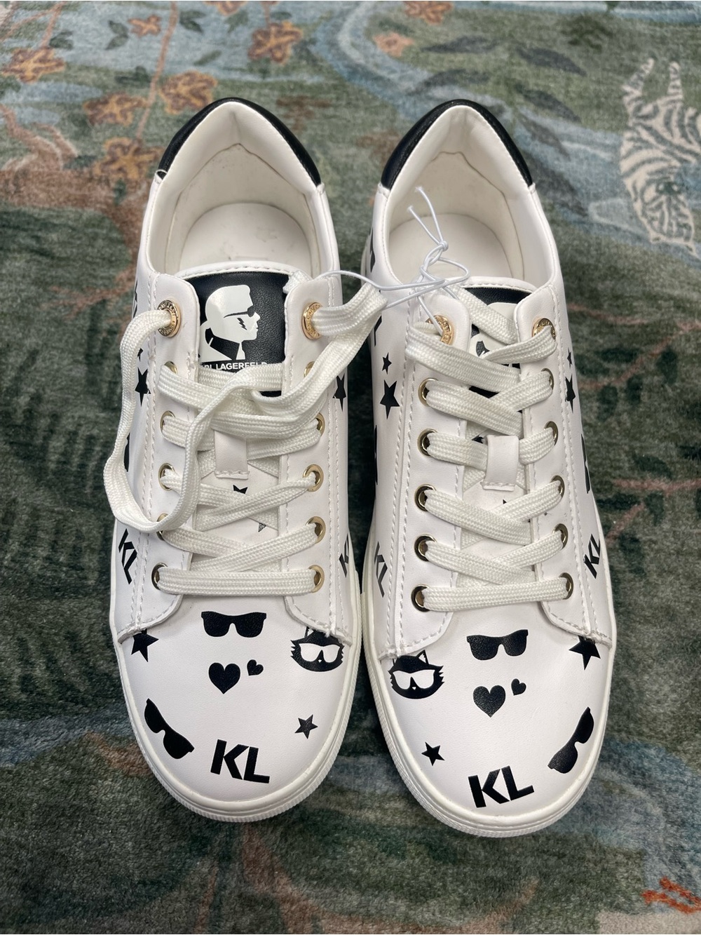 Karl Lagerfeld Women’s Cate Choupette Print Cats Sunglasses Stars Hearts SZ 7